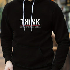 THINK Print Hoodie Hoodies For Men Men's Casual Graphic Pullover Hooded Sweatshi