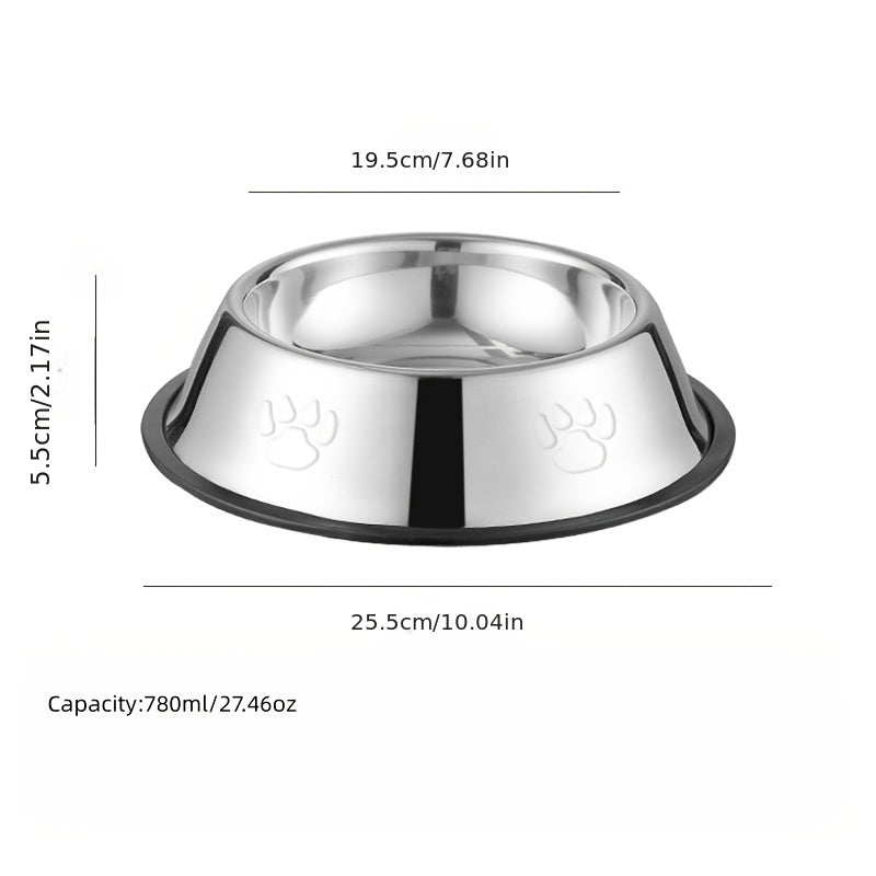 Stainless Steel Dog Feeder Bowl - Non Spill Non slip Dog Food Bowl