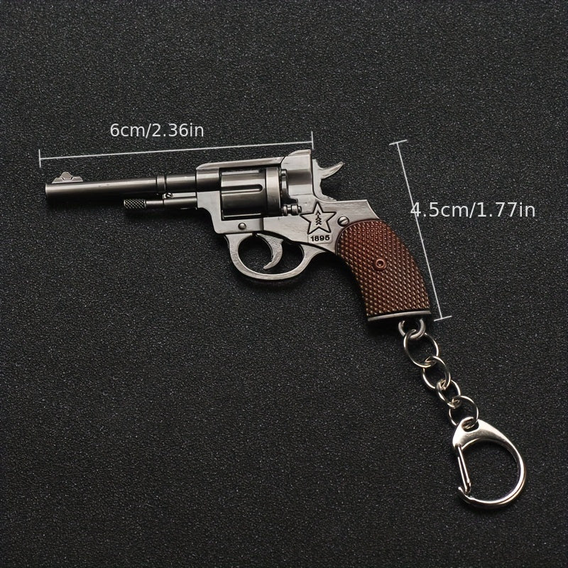 Pistol Shaped Keychain Metal P92 R45 R1895 Model Key Ring Pendant
