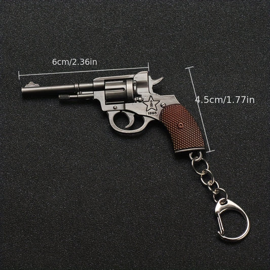 Pistol Shaped Keychain Metal P92 R45 R1895 Model Key Ring Pendant