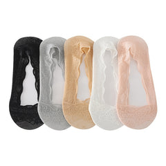 5 Pairs Lace No Show Socks Women's Ankle Stockings