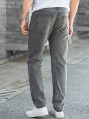 Men's Soft Grey Straight Jeans