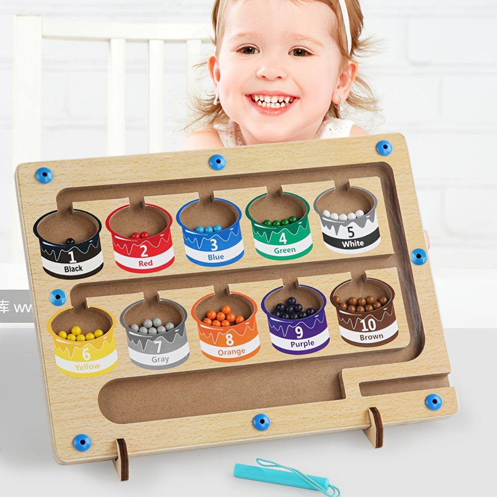 Wooden Magnet Board Puzzles Toddler Activities Counting Matching Games