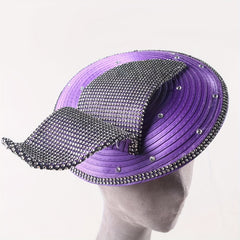 Vintage Rhinestone Leaf Fascinator Hat with Bowknot & Veil