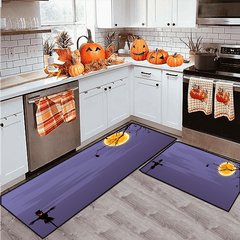 2pcs Halloween Kitchen Carpet & Cushion Set Anti-Fouling Non-Slip Washable Mat
