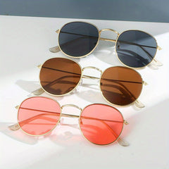 Round Metal Sunglasses Women Men UV400