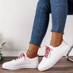 Women's Letter Print Sneakers Casual Lace Up Outdoor Shoes