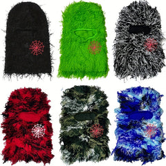 Acrylic Balaclava Spider Web Embroidery Ski Mask Camouflage Headdress