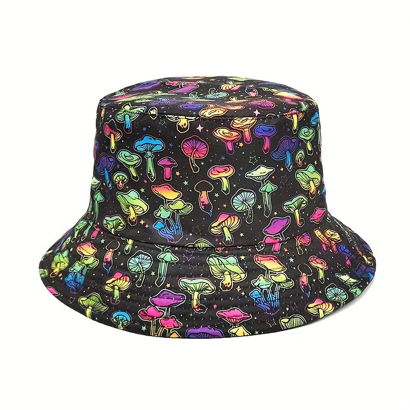 Cartoon Print Reversible Basin Hat for Women Men