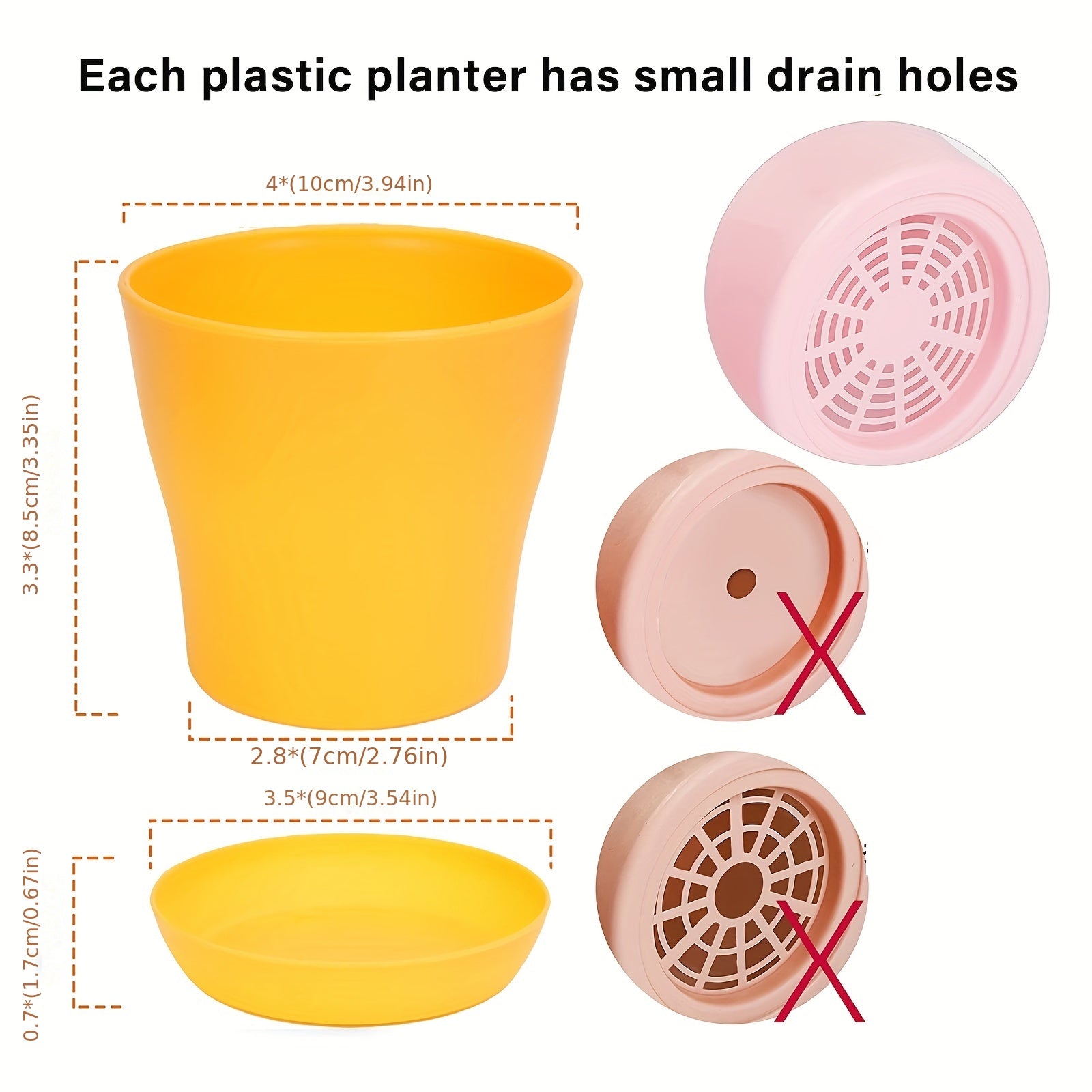 16pcs Plastic Planters Indoor Flower Plant Pots Mini Flower Seedlings Nursery