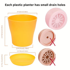 16pcs Plastic Planters Indoor Flower Plant Pots Mini Flower Seedlings Nursery