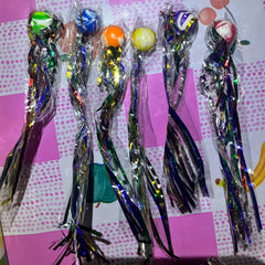 10pcs Colorful Bouncy Balls with Streamers High Bounce Fun