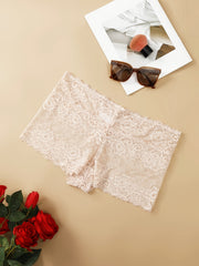 3 Pack Plus Size Lace High Waist Boy Shorts Briefs