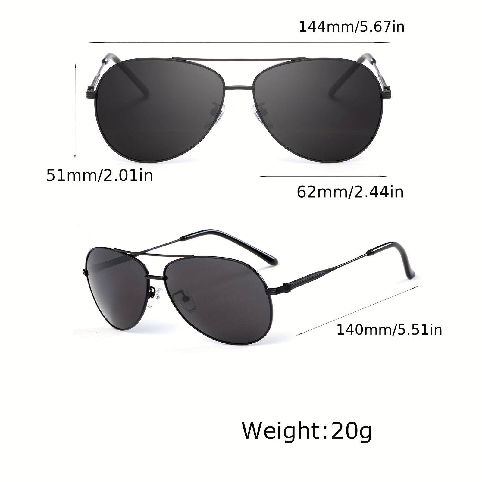 Classic Aviator Polarized Sunglasses UV400 Protection