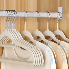 10pcs Plastic Flocking Hanger Clothes Store Wardrobe Storage