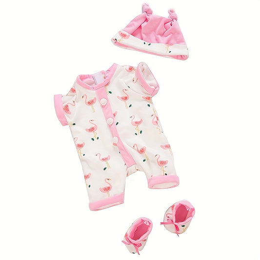 Newborn Doll Pajamas Set With Hat And Shoes