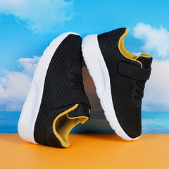 Boys' Ultralight Cushioned Sneakers Hook Loop Fastener Breathable Non Slip Shoes