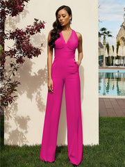 Sexy Sleeveless Plunging Jumpsuit