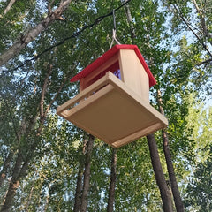 Wooden Bird Feeder & Squirrel House Box