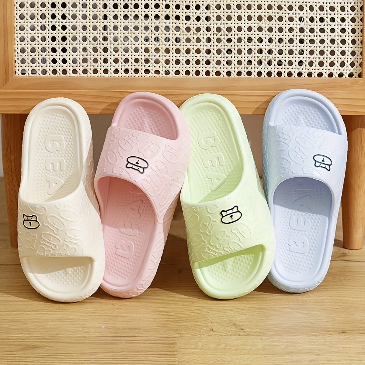 Women's Bear Pillow Slides Soft Indoor Shoes