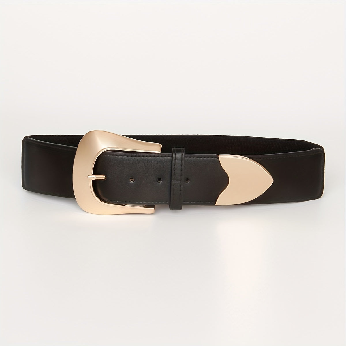 Vintage Pin Buckle Elastic Wide Belt PU Leather Waistband for Women