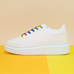 Women's Platform Skate Shoes Lace Up Sports Walking Sneakers