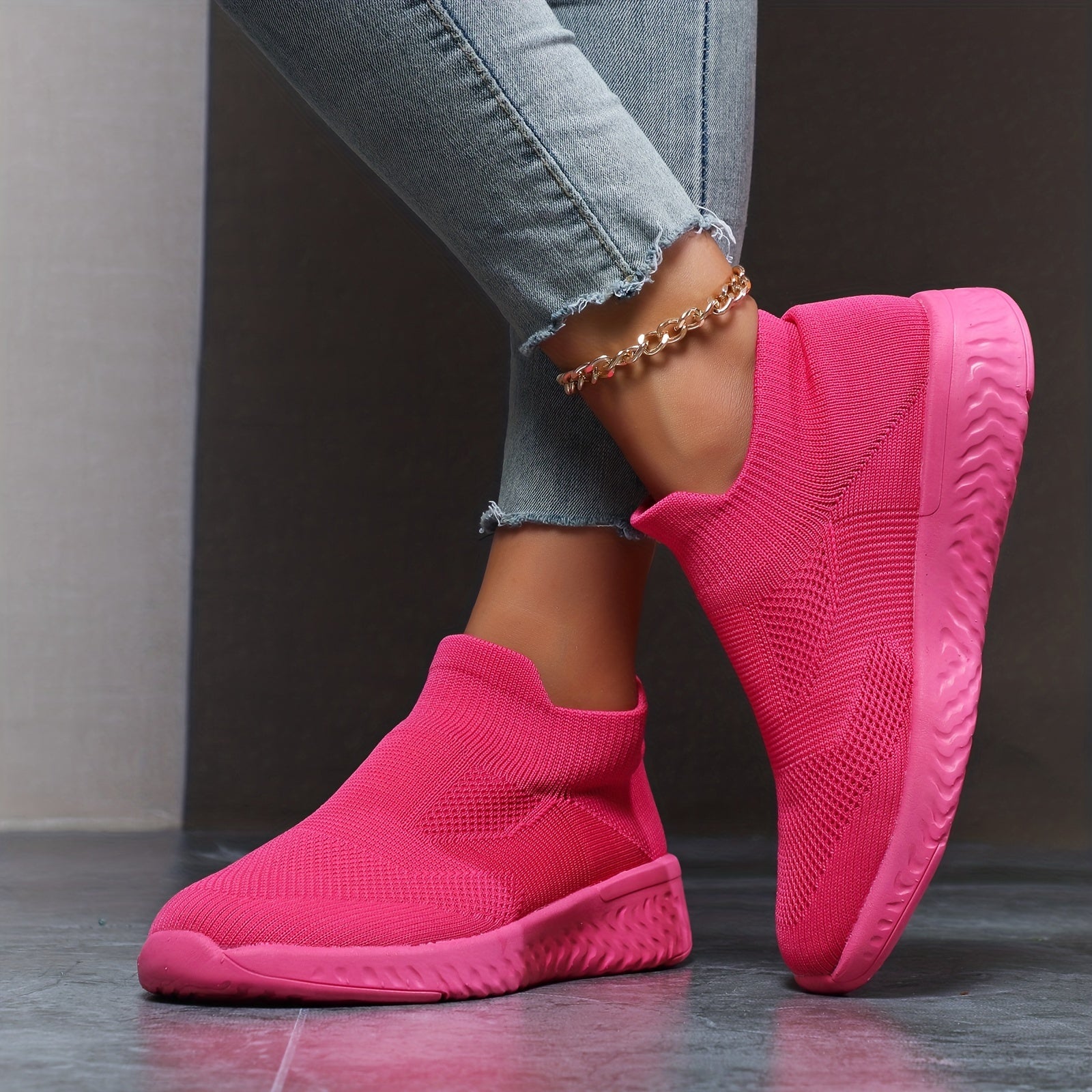 Women's Solid Outdoor Shoes Breathable Running Casual Sports Shoes