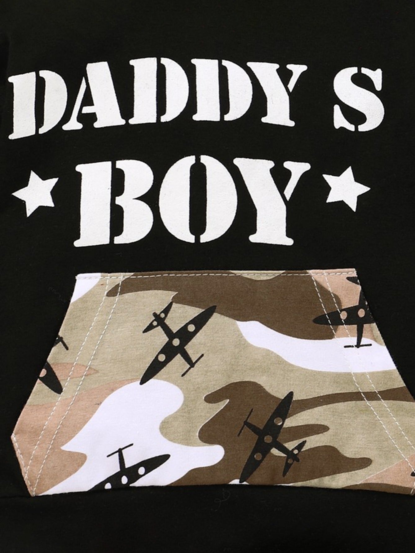 2pcs Boys Camo Print Hoodie & Sweatpants Set for Winter