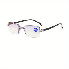 Rimless Anti Blue Light Glasses for Men Women 1.0-4.0