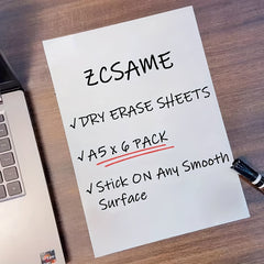 6pcs Dry Erase Whiteboard Stickers A5 Size