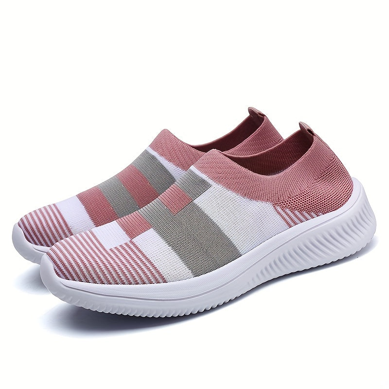 Women's Lightweight Knitted Flats Shoes Breathable Sports Shoes