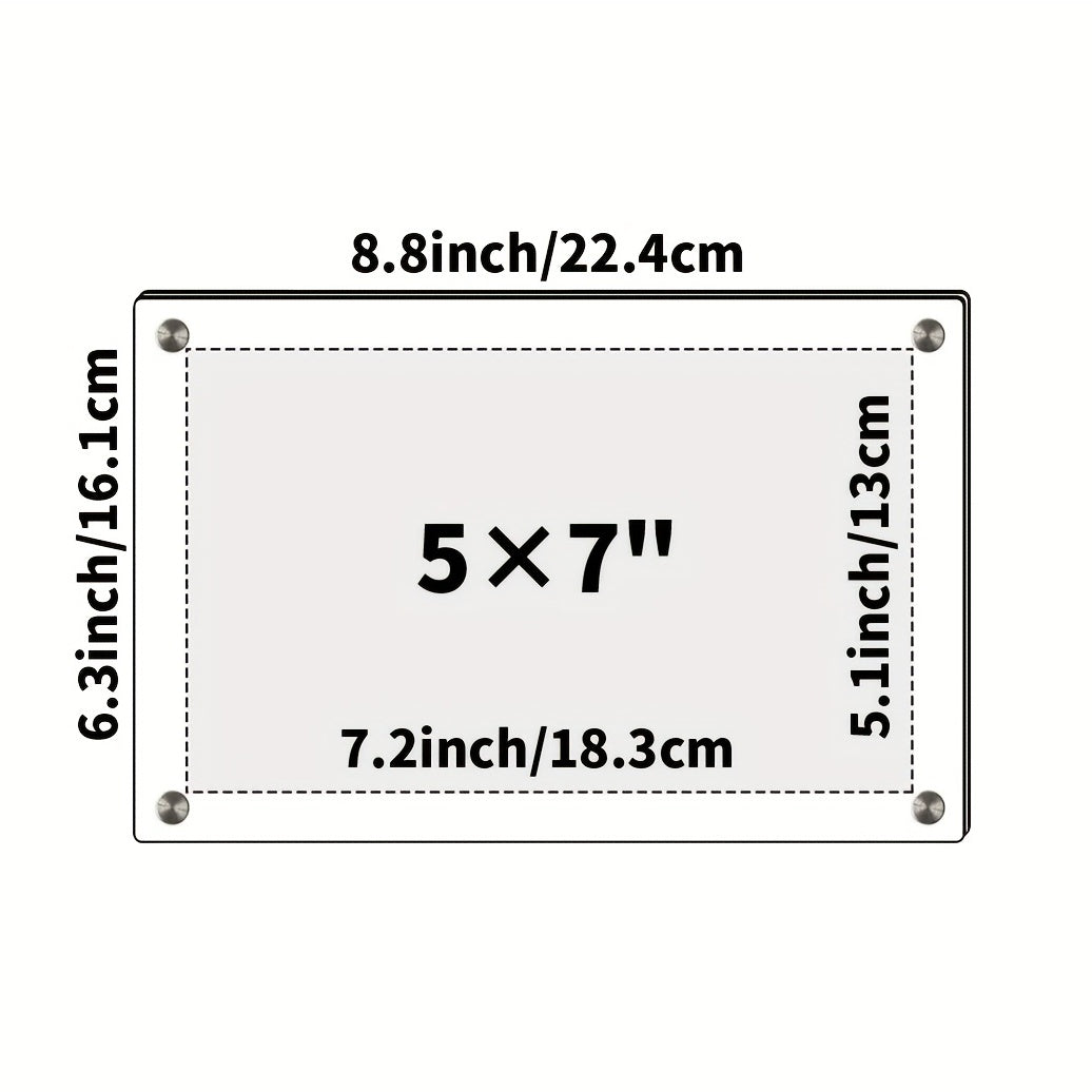 Acrylic Desktop Picture Frame Beveled Frameless Plexiglass Photo Display