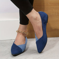 Colorblock Ballet Flats Pointed Toe Soft Sole Slip On Shoes