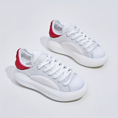 Women's Comfortable Board Shoes Lace Up Thick Sole Platform Running Shoes
