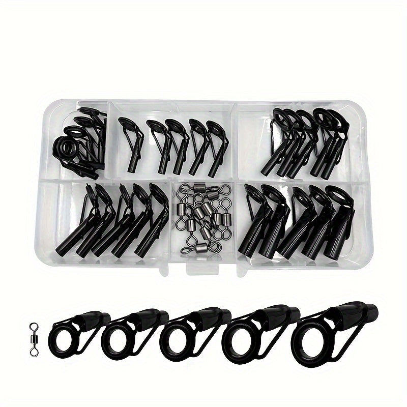 35pcs Mixed Sizes Sea Fishing Rod Guides Fishing Rod Tip Rings