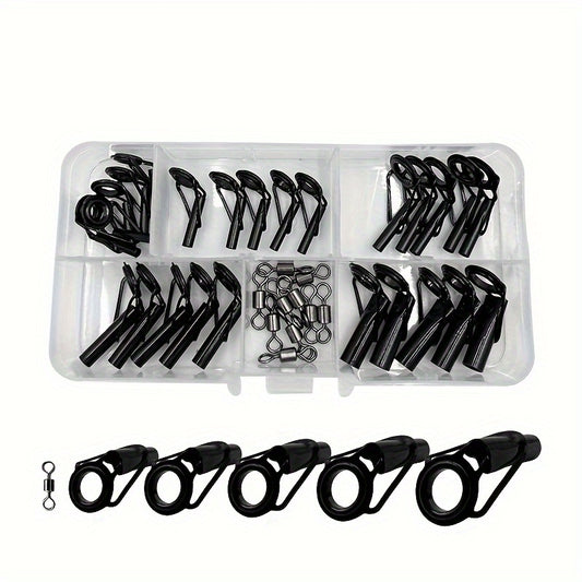 35pcs Mixed Sizes Sea Fishing Rod Guides Fishing Rod Tip Rings