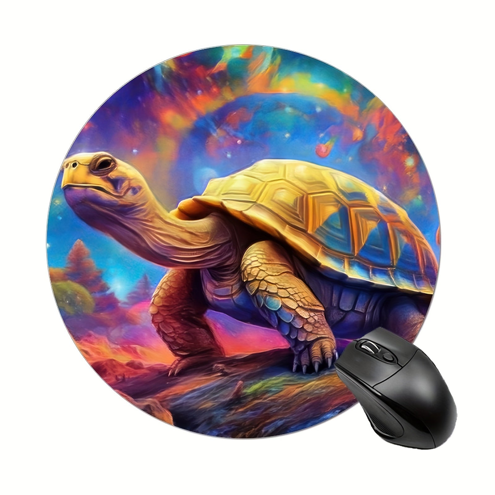 Turtle Round Mouse Mat Mouse Pad Non Slip Rubber Base 7.87 X 7.87 X 0.1inch