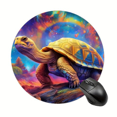 Turtle Round Mouse Mat Mouse Pad Non Slip Rubber Base 7.87 X 7.87 X 0.1inch