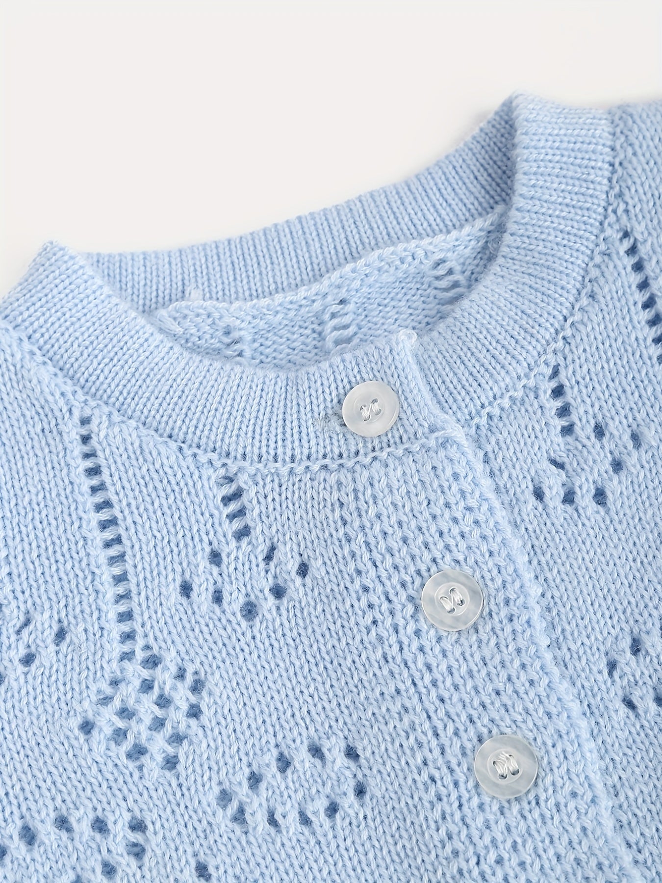 Girls Button Down Hollow Out Knit Cardigan Sweater Top