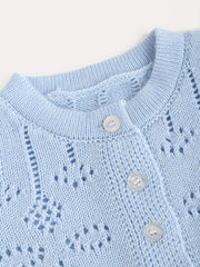 Girls Button Down Hollow Out Knit Cardigan Sweater Top