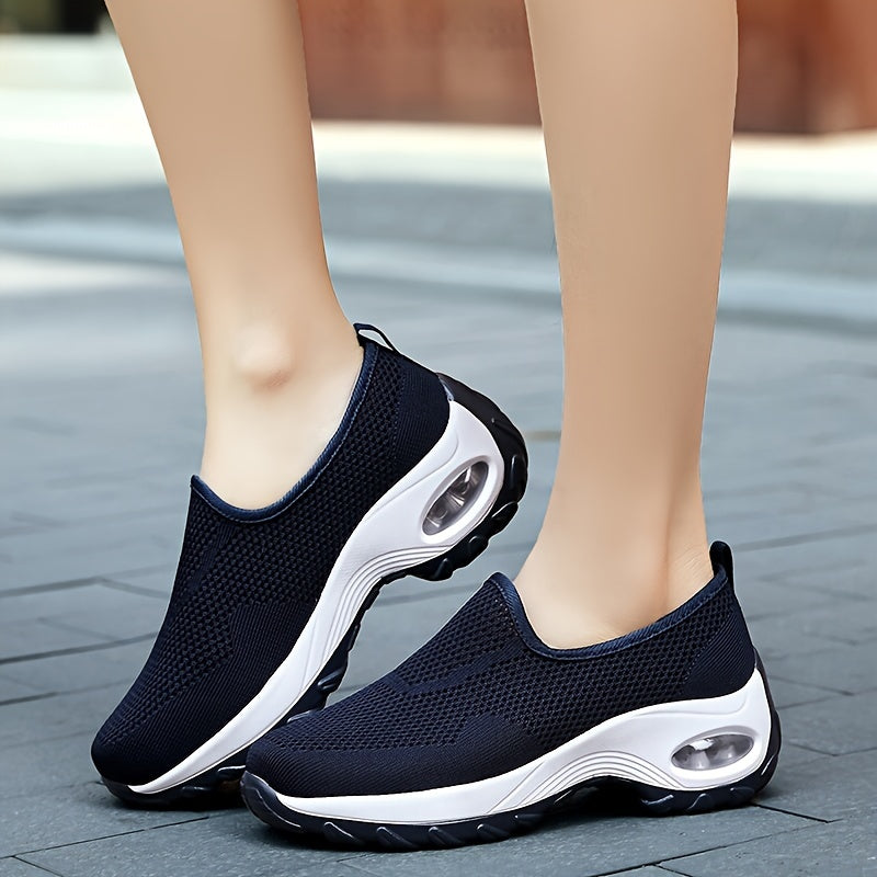 Women's Air Cushion Wedge Sneakers Mesh Platform Walking Shoes