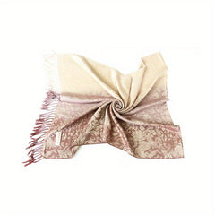 Leopard Paisley Jacquard Scarf Tassel Gradient Cotton Shawl
