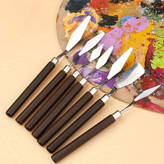 Art Scraper Red Wood Tool Set Water Powder Palette Pick Pointed Head Flat Head