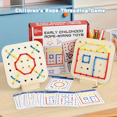 Wooden Lacing Toy Shoe Tying Game