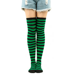 Christmas Stripes Over Knee Socks Women's Stockings