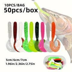 50pcs 5 6 Bionic Swimbaits Soft Lure Trout Crappie Bass Fishing
