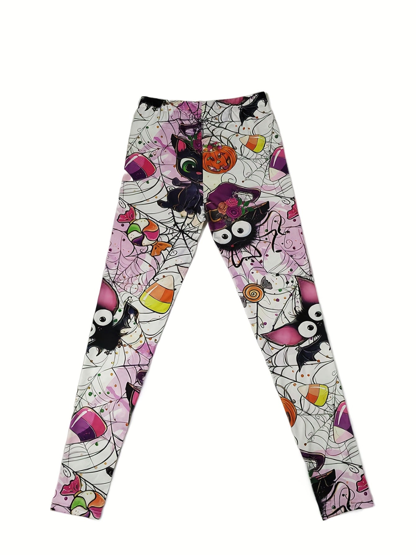 Halloween Graphic Print Skinny Leggings Stretchy Women's Clothing