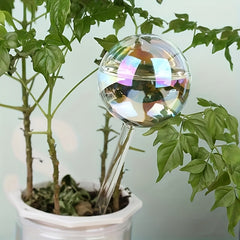4pcs Rainbow Gradient Glass Self Watering System Spikes Aqua Globes