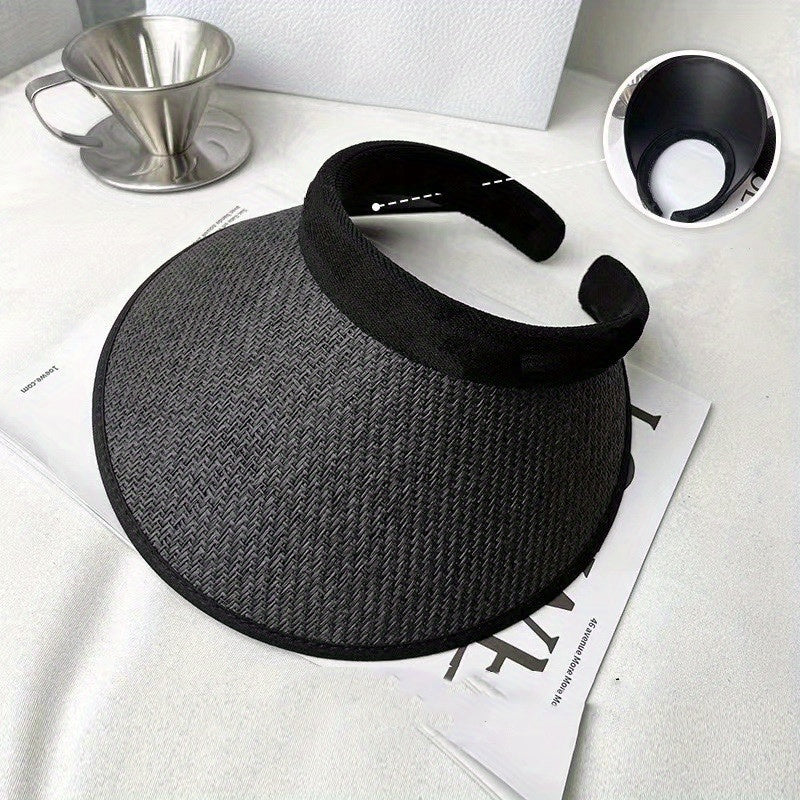 Straw Visor Hat UV Protection Sun Hat for Women