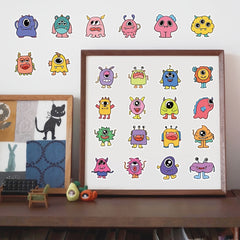 60pcs Little Monster Series Graffiti Stickers DIY Waterproof Sticker Pack